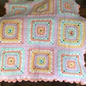 Handmade Baby Afghan Crochet 40 Inch Blanket New